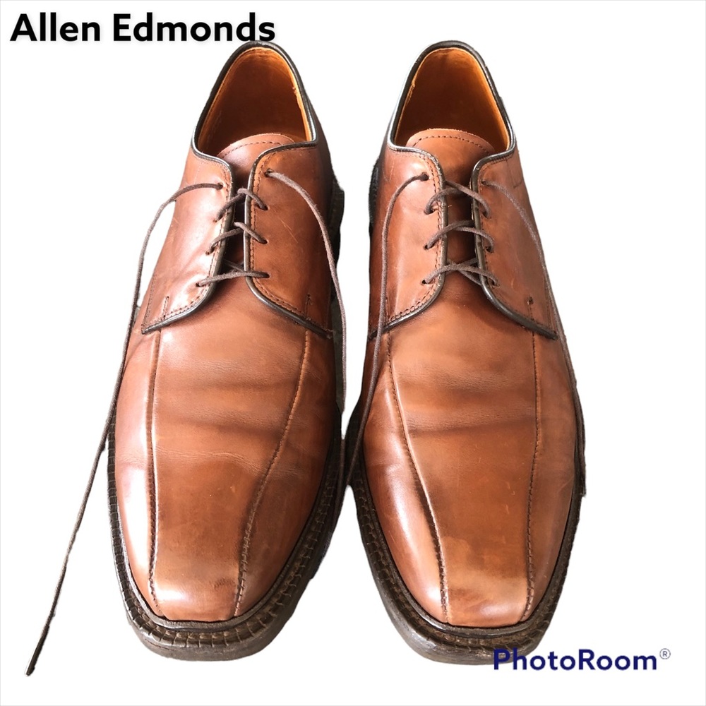 Men’s ALLEN EDMOND “Warren”Dark Tan Leather Derby Shoes